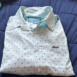 DIXXON Men's Mint Green Patterned Button Down Shirt